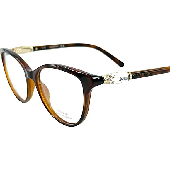 Swarovski SK5311 Womens Plastic Eyeglass Frame 052 Dark Havana 52-16 Crystals main image 5